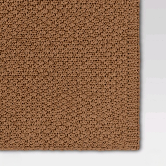 Threshold Oversized Recycled Knit Throw Blanket Brown - Picture 4 of 5